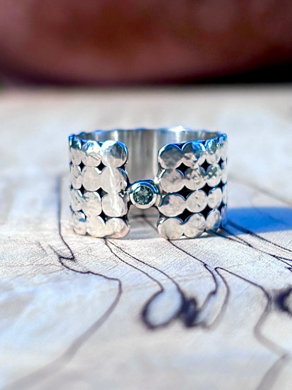 Montana Sapphire Paillette Ring ~ Fits Size 8