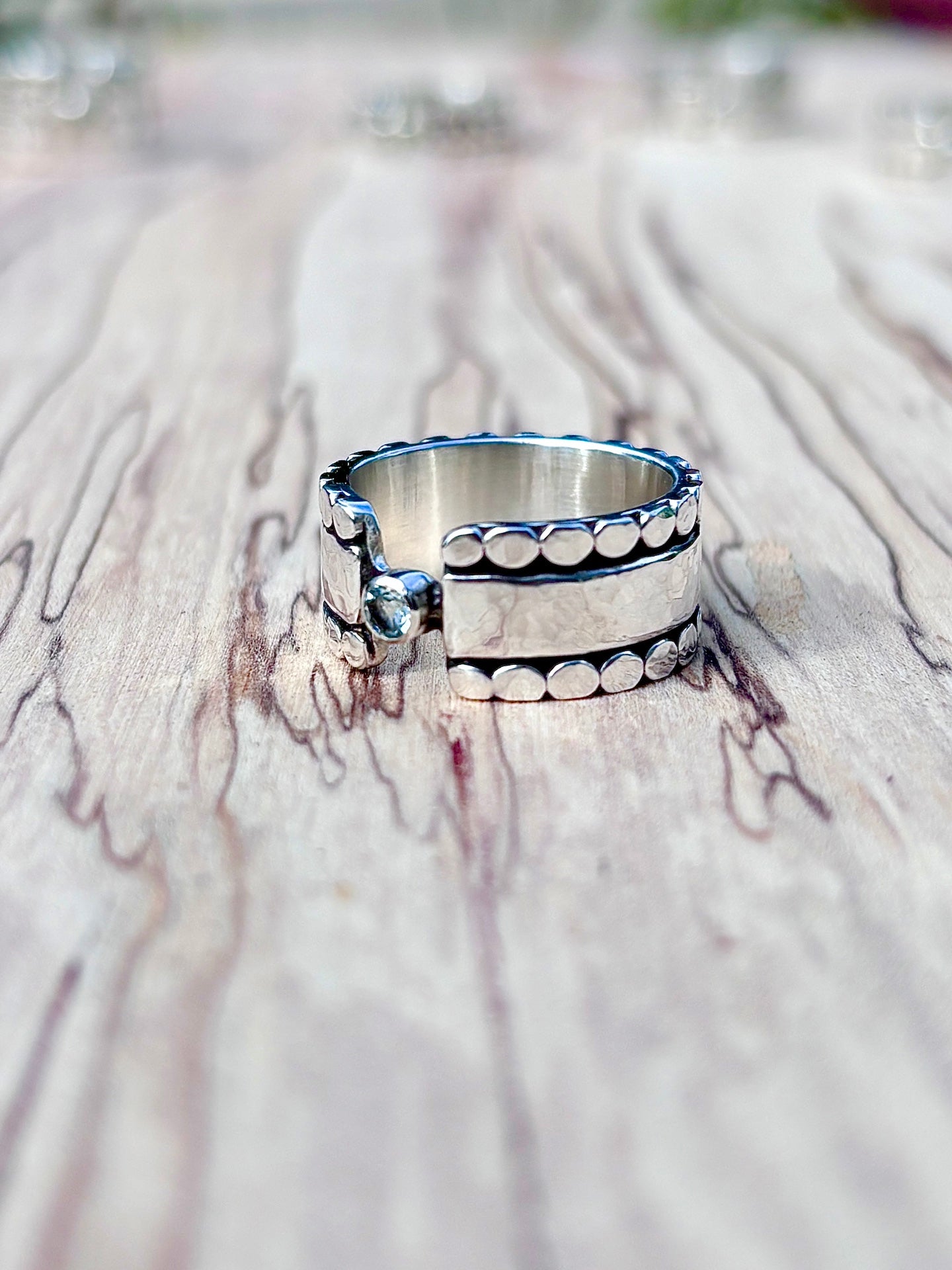Aquamarine Fortress Ring ~ Fits Size 5