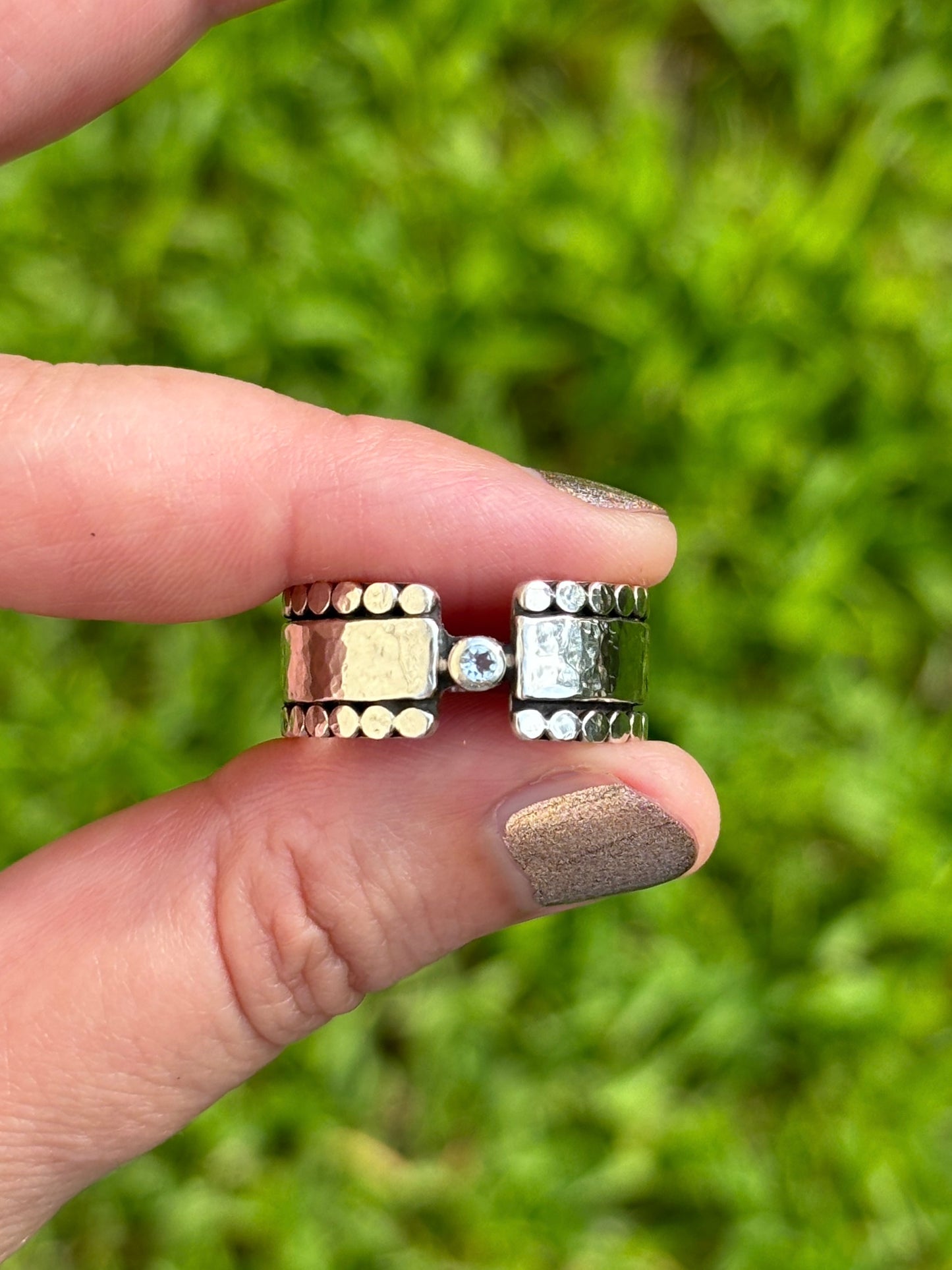 Aquamarine Fortress Ring ~ Fits Size 10