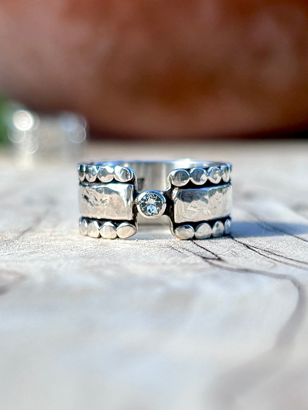 Aquamarine Fortress Ring ~ Fits Size 5