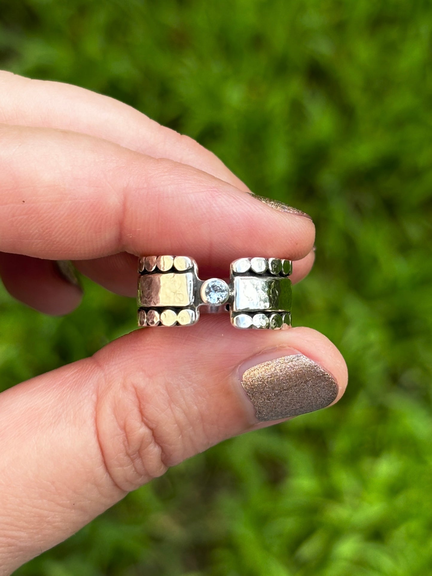 Aquamarine Fortress Ring ~ Fits Size 5