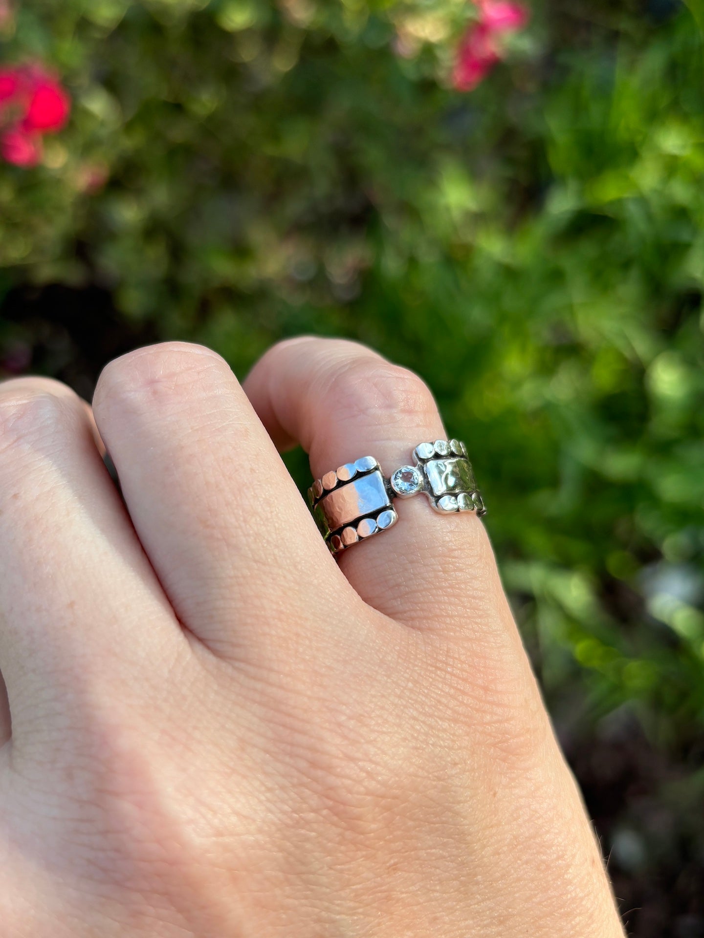 Aquamarine Fortress Ring ~ Fits Size 5.75