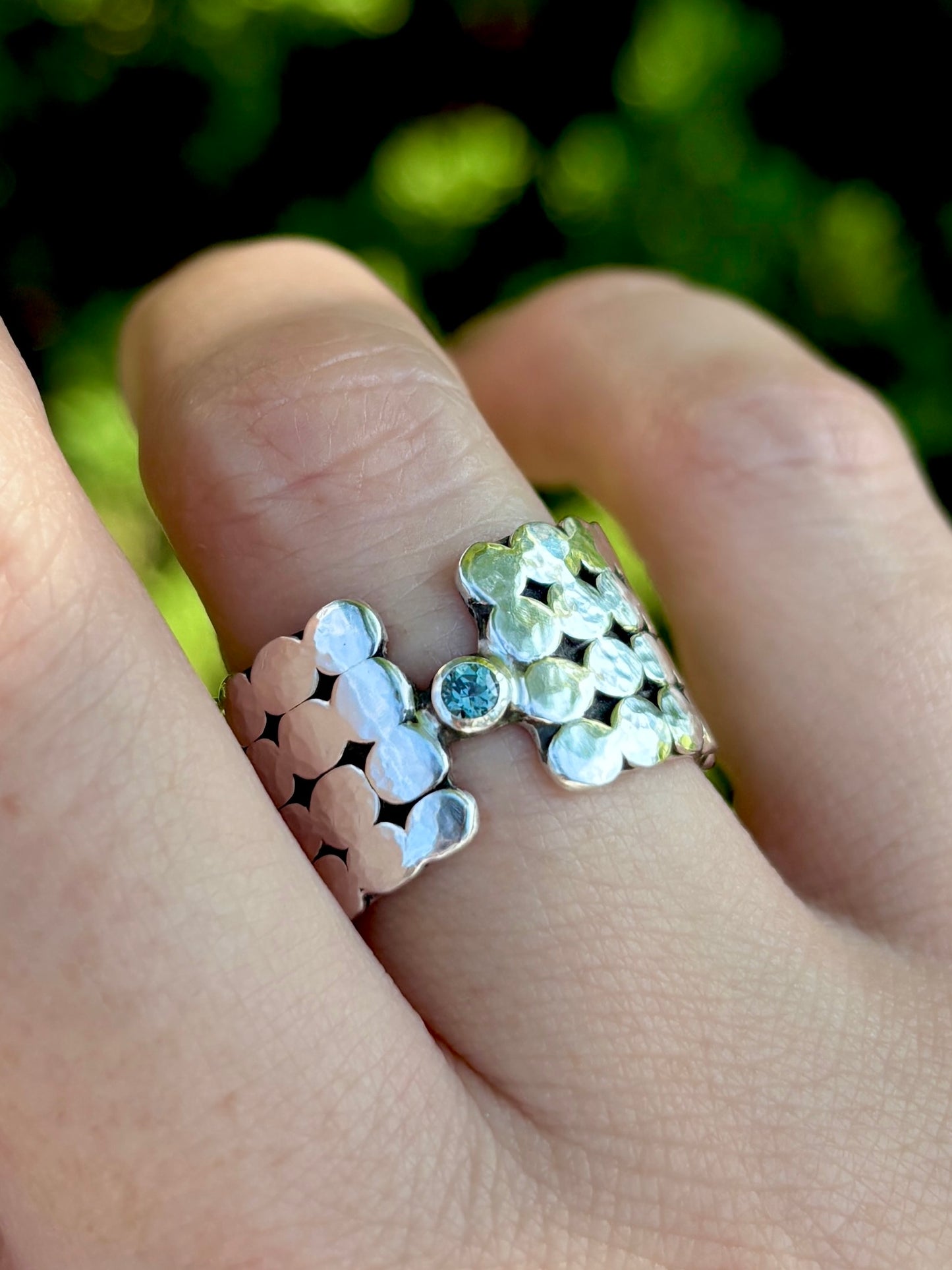 Montana Sapphire Paillette Ring ~ Fits Size 8
