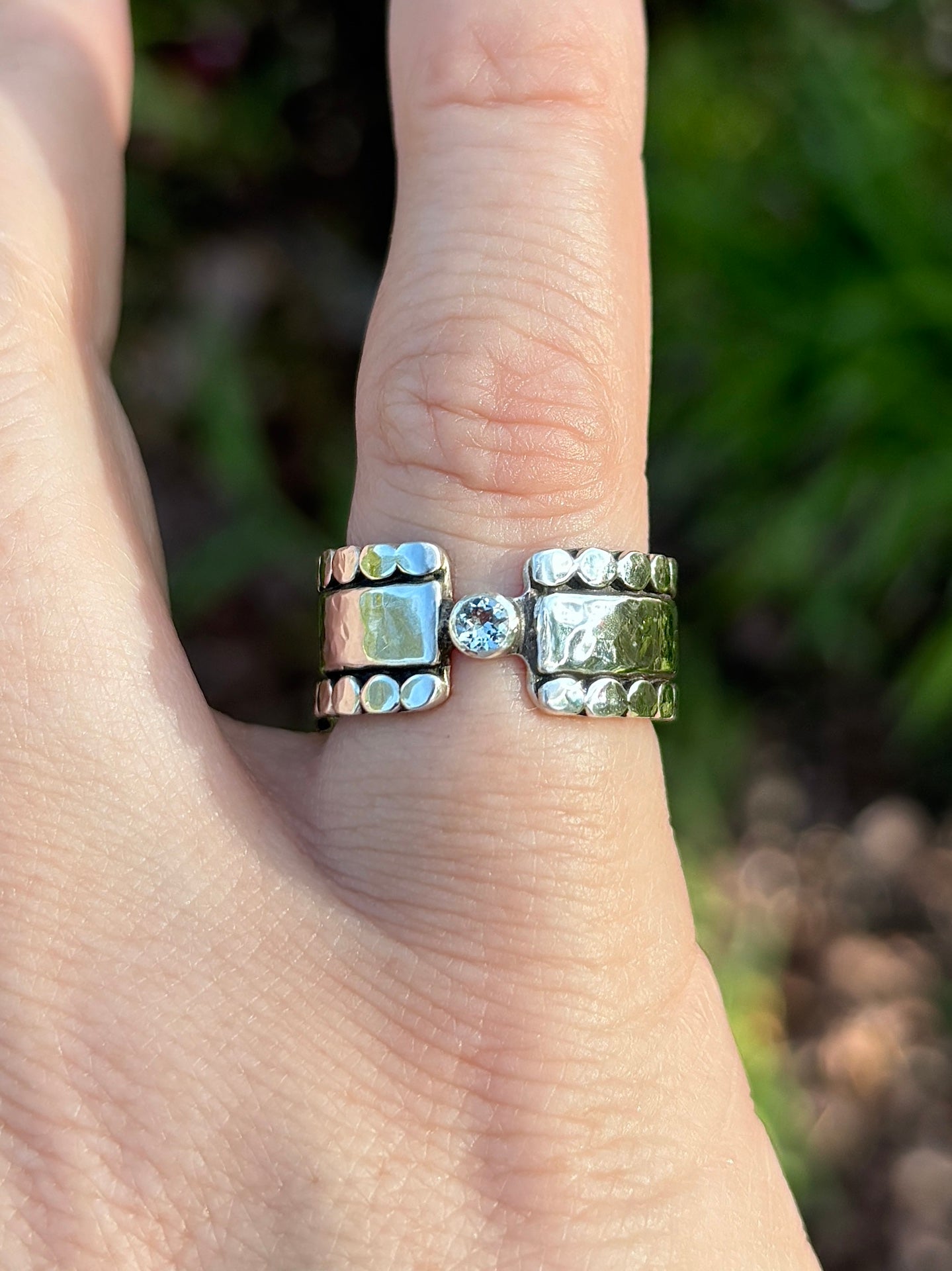 Aquamarine Fortress Ring ~ Fits Size 5.75