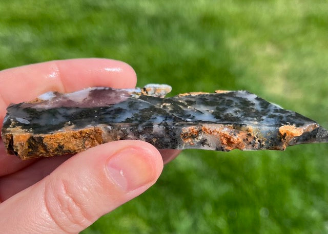 Black Plume Agate Lapidary Rock Slabs
