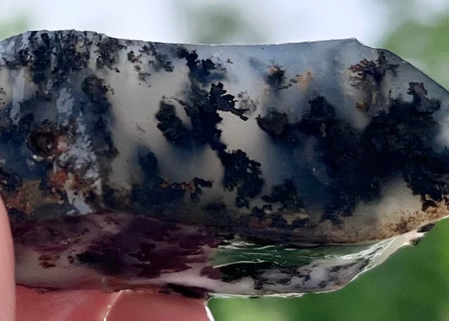 Black Plume Agate Lapidary Trim Cuts