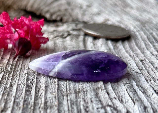 Purple Chevron Amethyst Polished Teardrop Cabochon