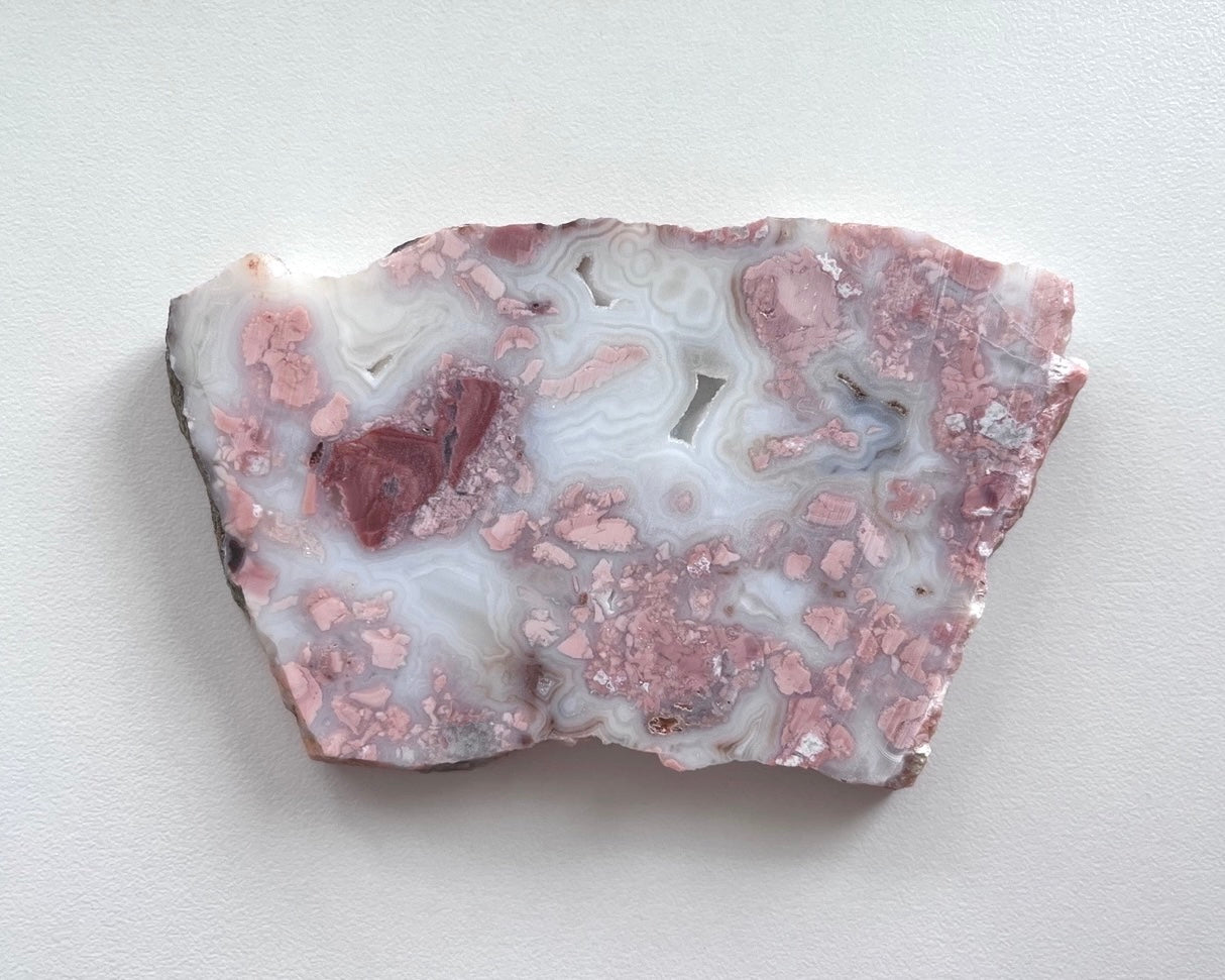 Mexican Pink Cotton Candy Agate Lapidary Rock Slab - Lucky Calico Gem & Jewelry Co.
