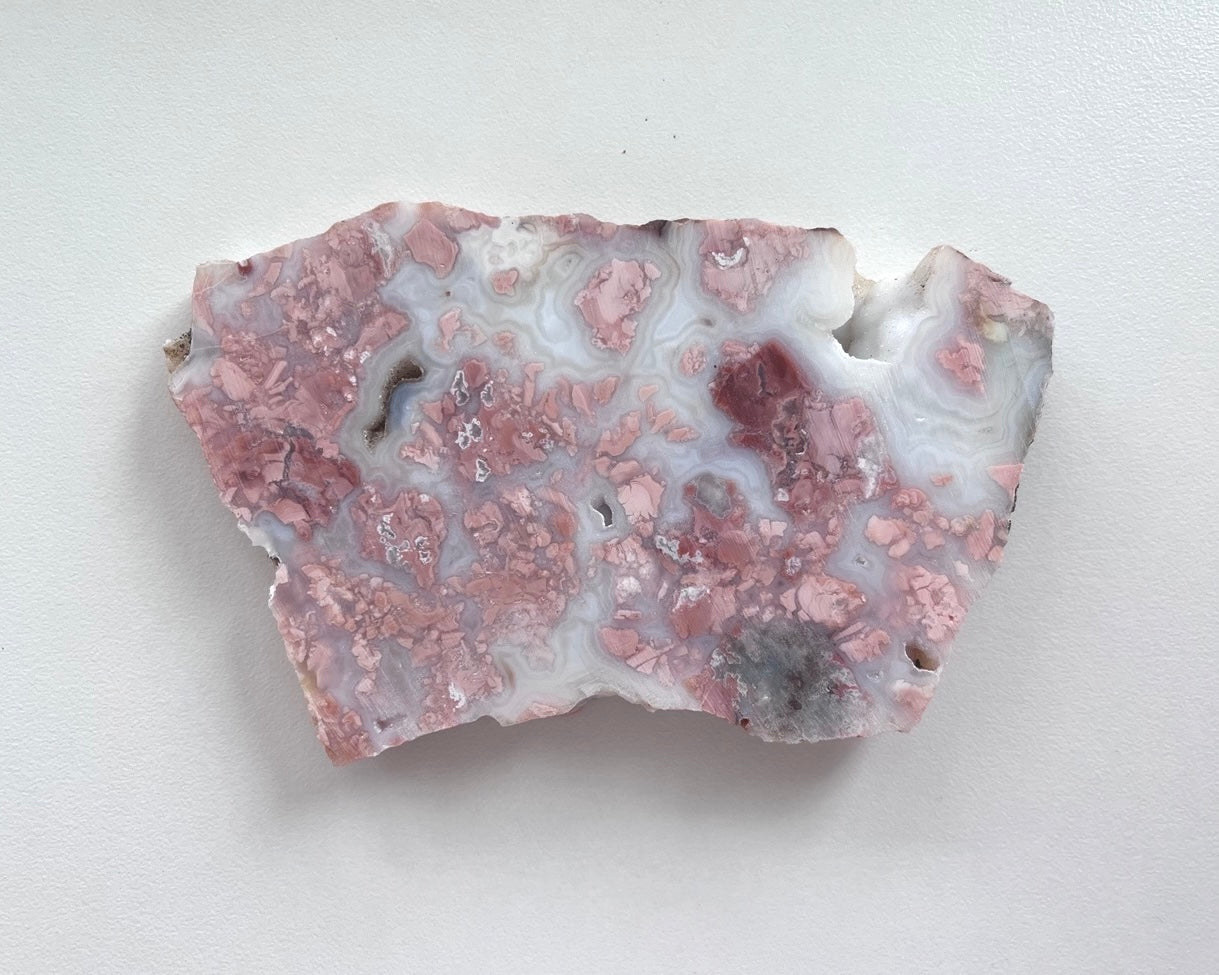 Mexican Pink Cotton Candy Agate Lapidary Rock Slab - Lucky Calico Gem & Jewelry Co.