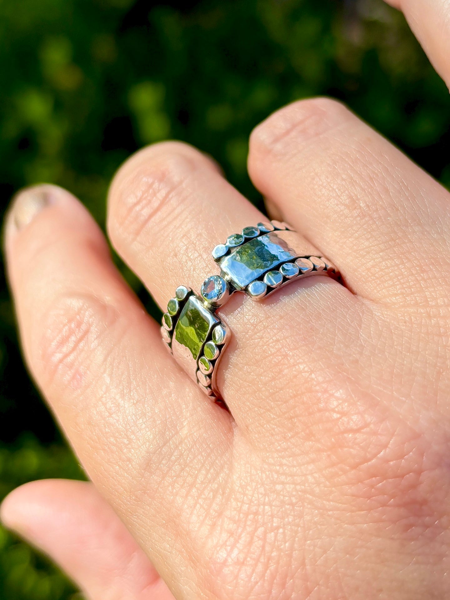 Aquamarine Fortress Ring ~ Fits Size 10