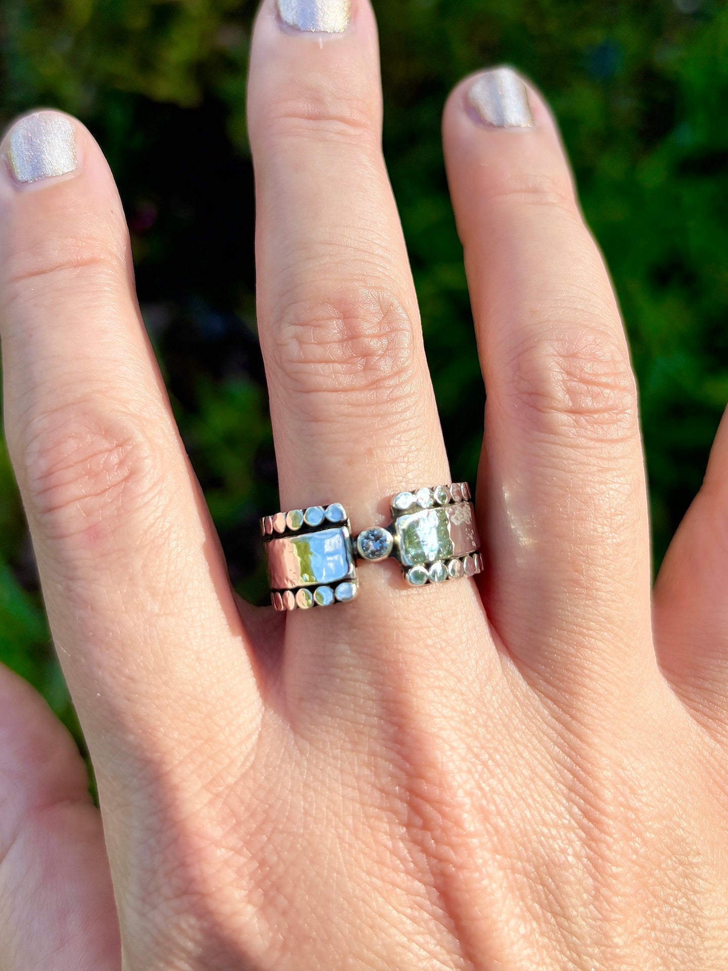 Aquamarine Fortress Ring ~ Fits Size 10