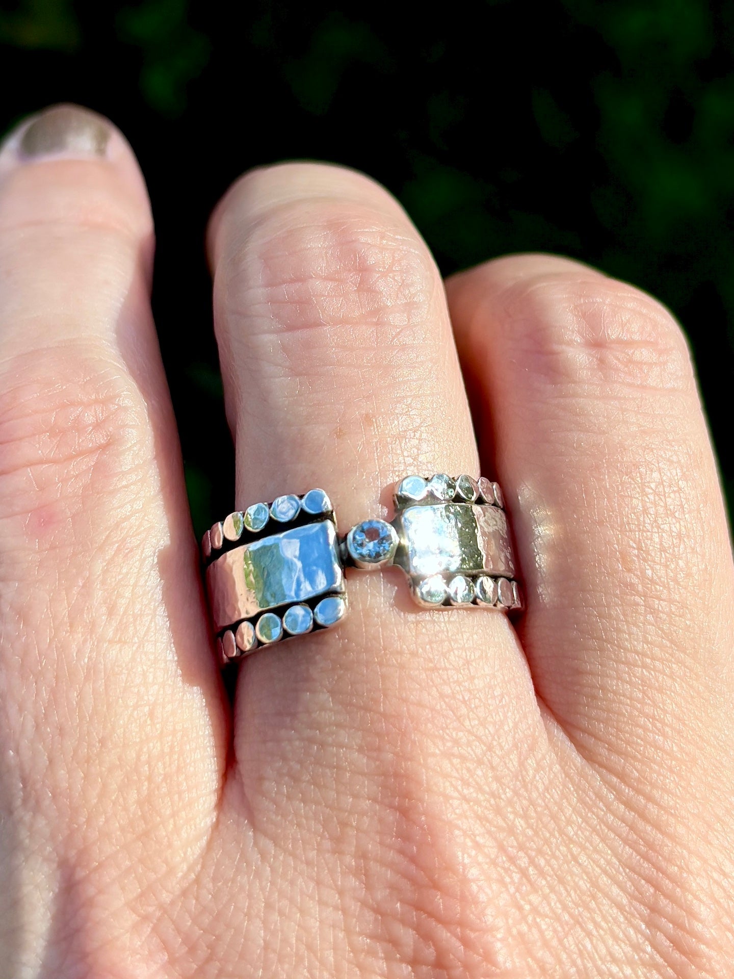Aquamarine Fortress Ring ~ Fits Size 10
