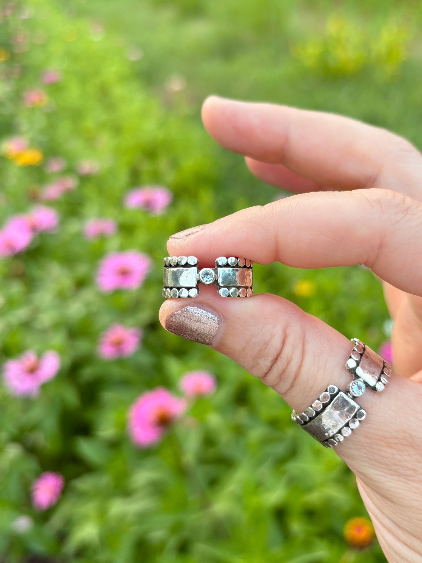 Aquamarine Fortress Ring ~ Fits Size 5.75