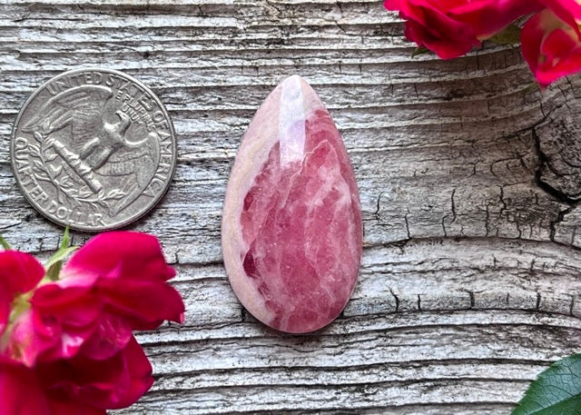 Capillitas Argentina Rhodochrosite Cabochon - Lucky Calico Gem & Jewelry Co.