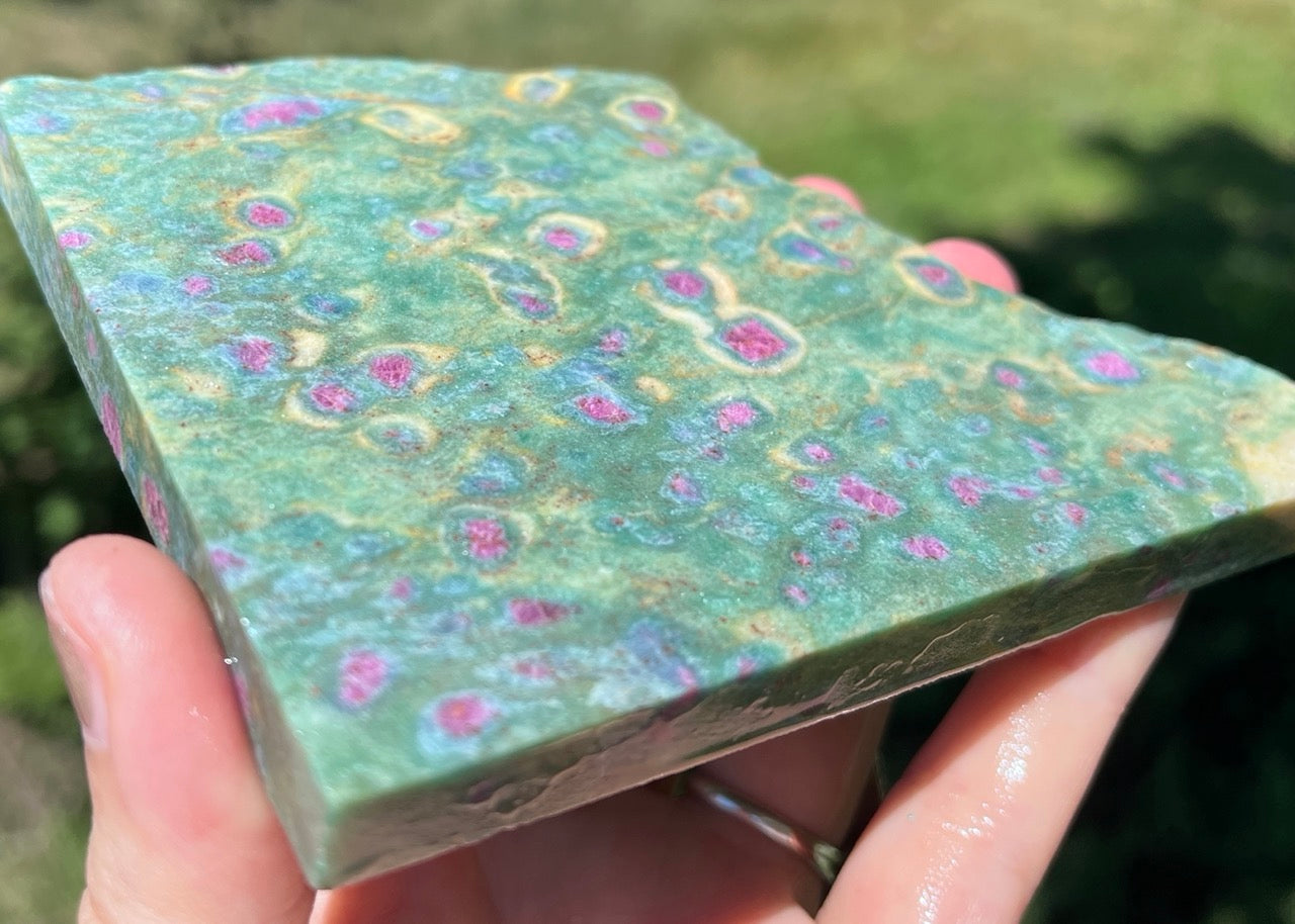 India Ruby in Fuchsite Lapidary Rock Slab - Lucky Calico Gem & Jewelry Co.