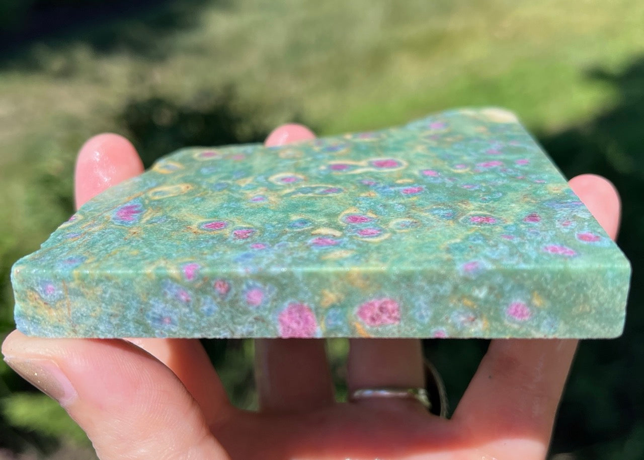 India Ruby in Fuchsite Lapidary Rock Slab - Lucky Calico Gem & Jewelry Co.