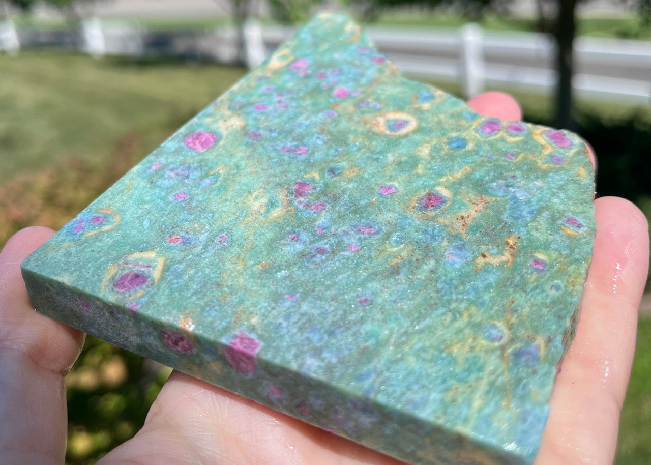 India Ruby in Fuchsite Lapidary Rock Slab - Lucky Calico Gem & Jewelry Co.