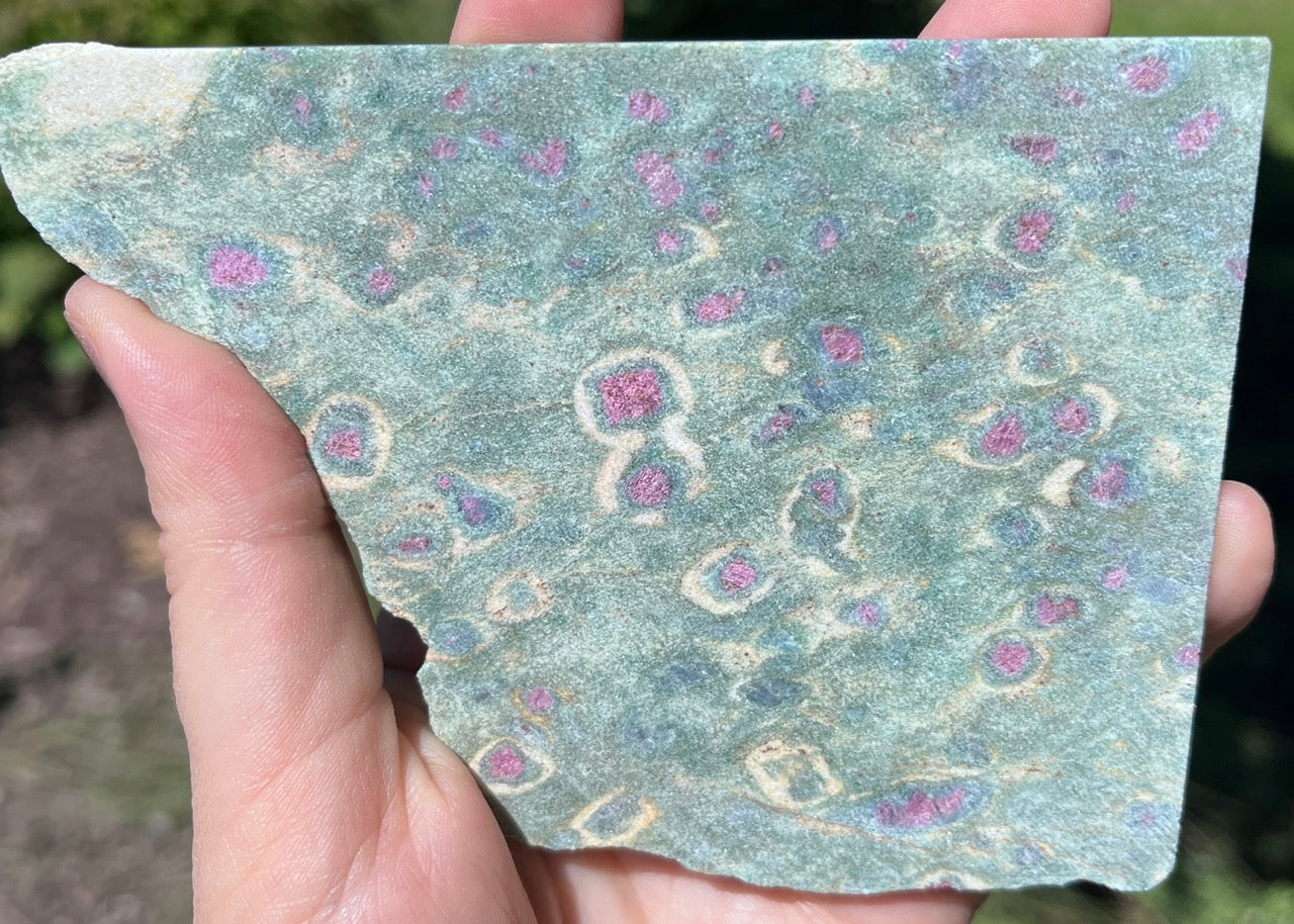 India Ruby in Fuchsite Lapidary Rock Slab - Lucky Calico Gem & Jewelry Co.