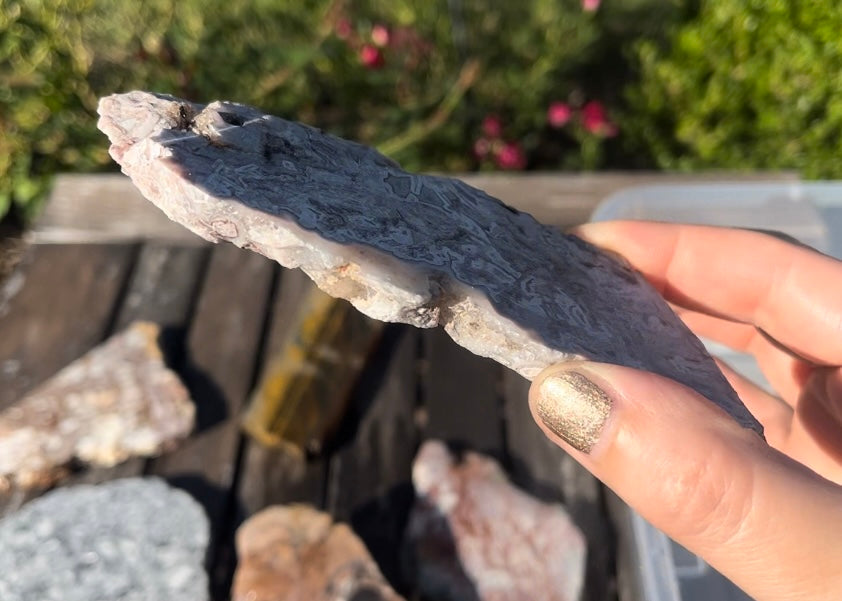 Kaily Lace Agate Lapidary Rock Slab - Mexican Agates - Lucky Calico Gem & Jewelry Co.