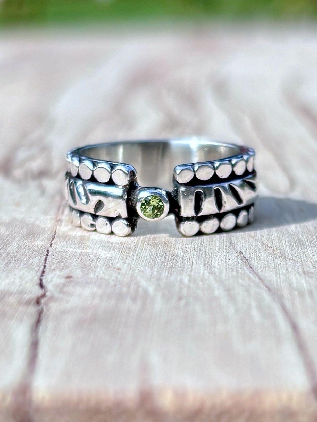 Peridot Prairie Grass Ring ~ Fits Size 6.5