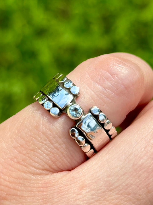 Aquamarine Fortress Ring ~ Fits Size 5