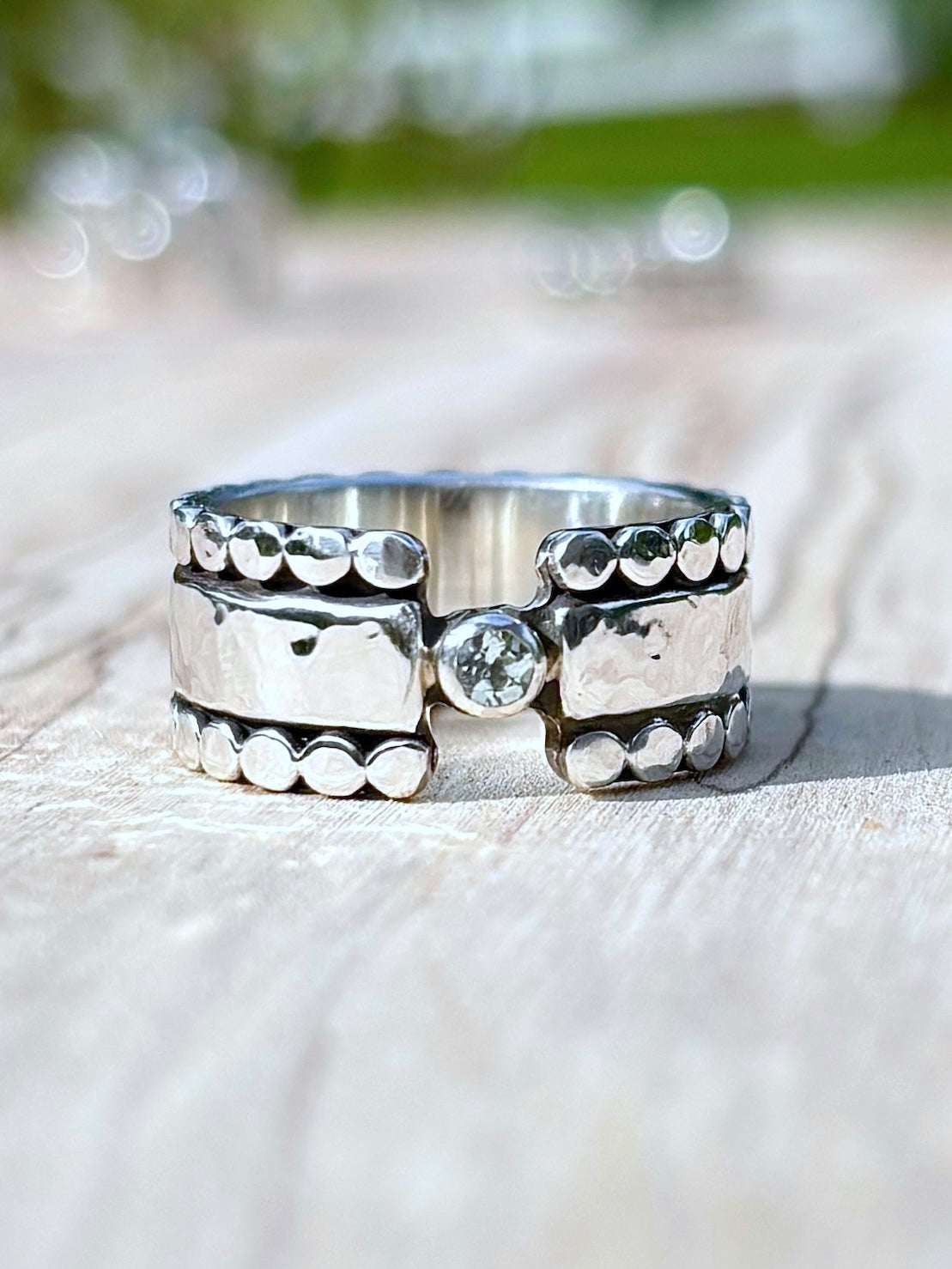 Aquamarine Fortress Ring ~ Multiple Sizes