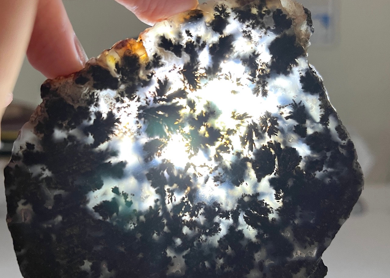 Balmorhea Metallic Plume Agate Slab