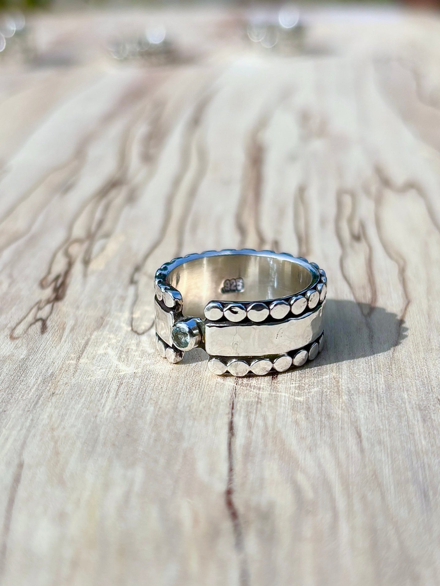 Aquamarine Fortress Ring ~ Fits Size 5.75