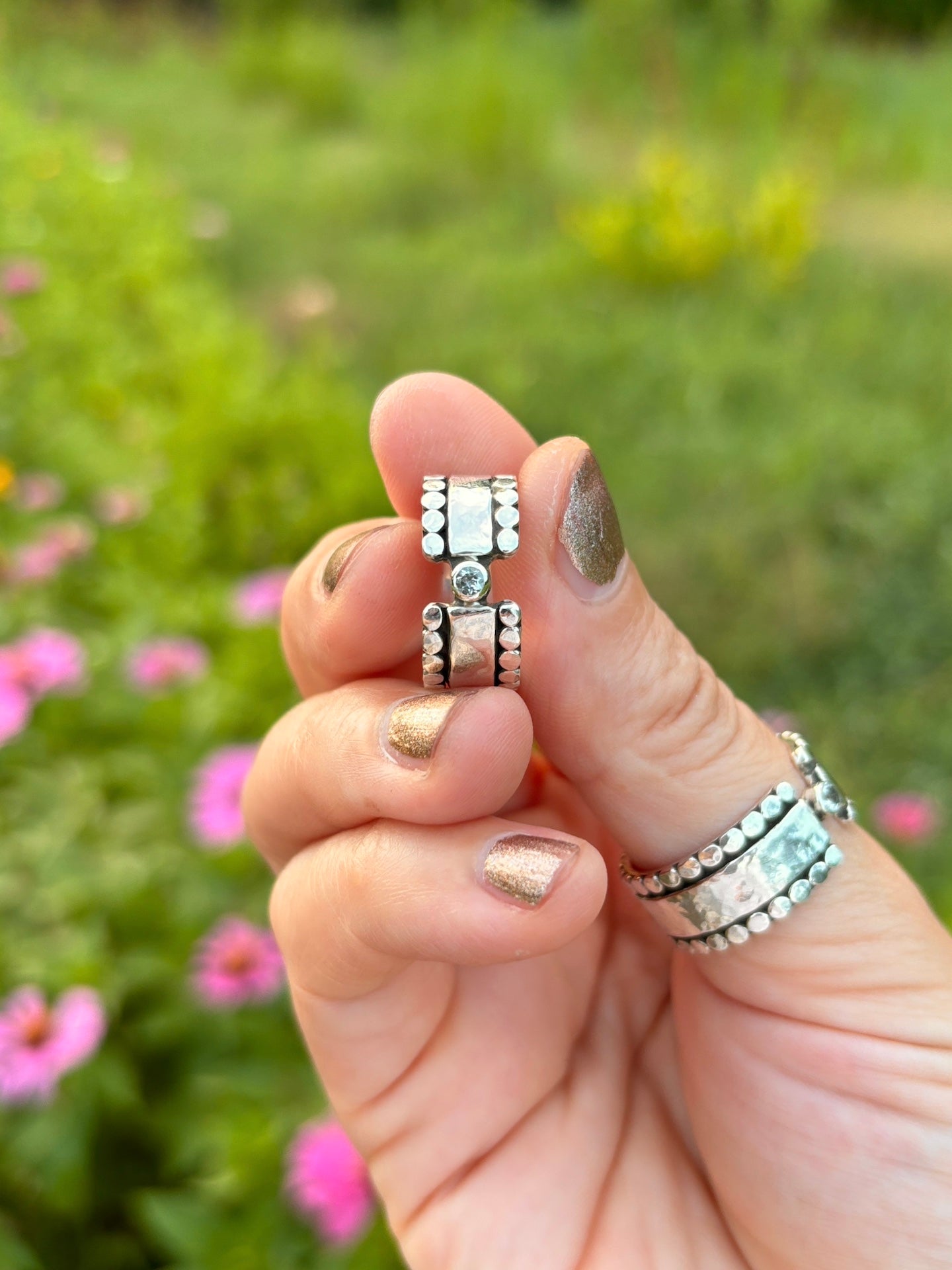Aquamarine Fortress Ring ~ Multiple Sizes