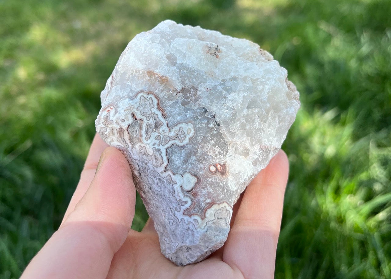 Kaily Lace Agate Lapidary Rough Rock Specimen - Mexican Agates - Lucky Calico Gem & Jewelry Co.