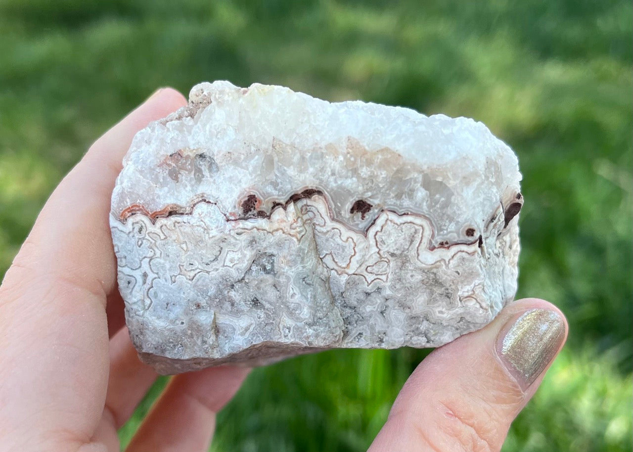 Kaily Lace Agate Lapidary Rough Rock Specimen - Mexican Agates - Lucky Calico Gem & Jewelry Co.