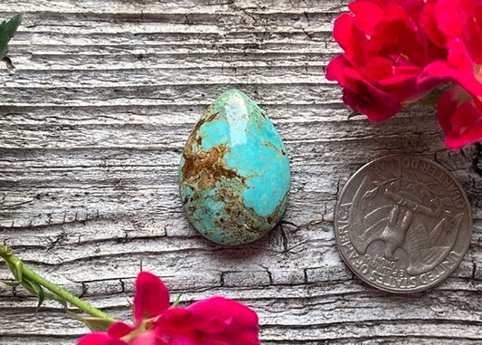 Kingman Turquoise Teardrop Cabochon - Lucky Calico Gem & Jewelry Co.