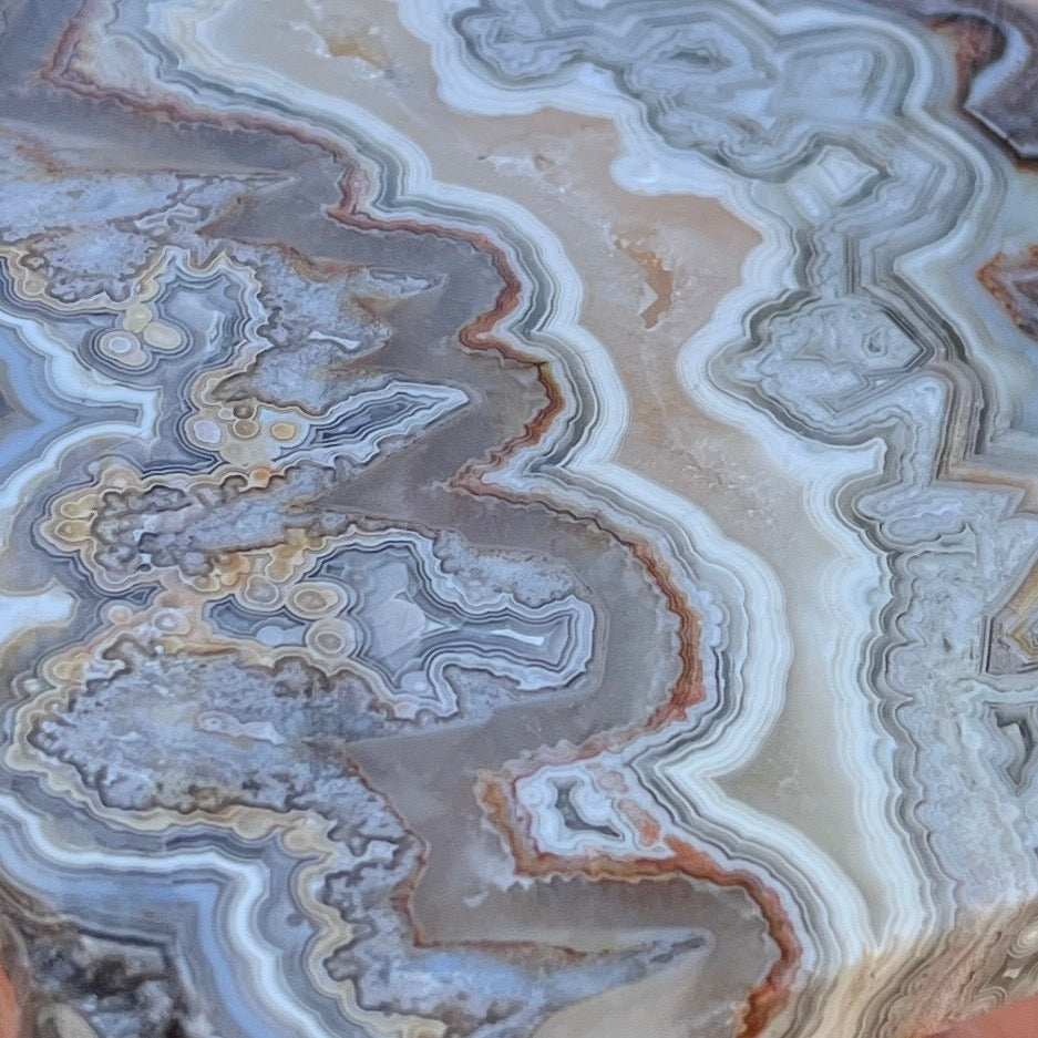 Mexico Laguna Lace Agate Lapidary Rock Slab - Lucky Calico Gem & Jewelry Co. Classic Agates