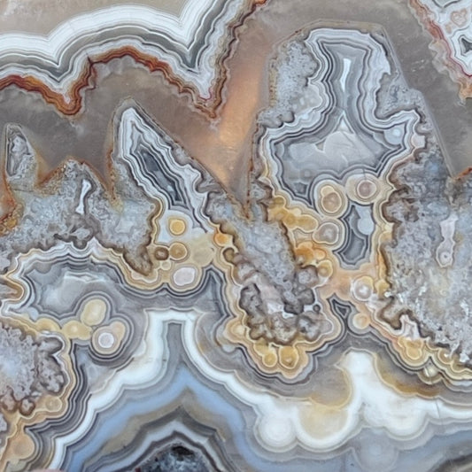 Mexico Laguna Lace Agate Lapidary Rock Slab - Lucky Calico Gem & Jewelry Co. Classic Agates