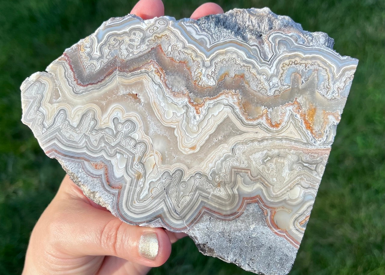 Mexico Laguna Lace Agate Lapidary Rock Slab - Lucky Calico Gem & Jewelry Co. Classic Agates