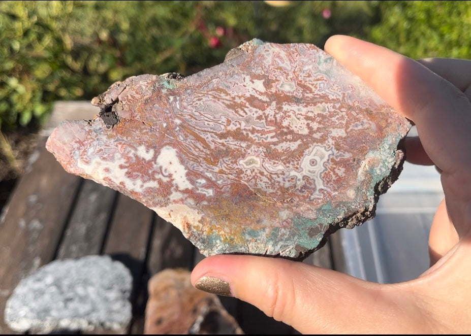 Moroccan Pseudomorph Agate Lapidary Rock Slab - Lucky Calico Gem & Jewelry Co.