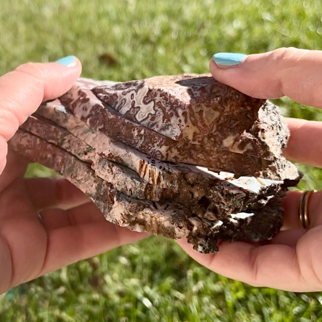 Moroccan Pseudomorph Agate Lapidary Rock Slabs - Lucky Calico Gem & Jewelry Co.