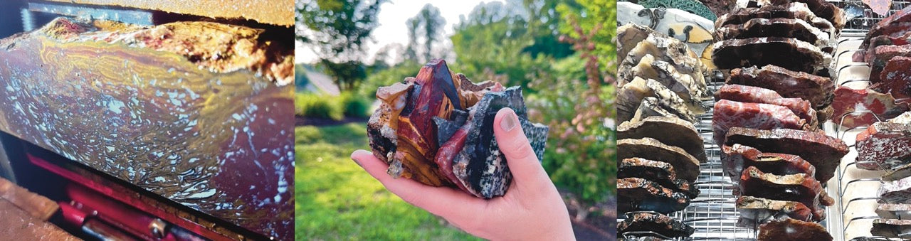 Lucky Calico Lapidary Slabs and Rough Rock