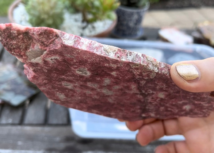 Norwegian Thulite Lapidary Rock Slab - Lucky Calico Gem & Jewelry Co.