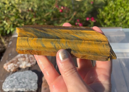 Australian Variegated Tiger Eye Lapidary Rock Slab - Hawkeye Tigereye