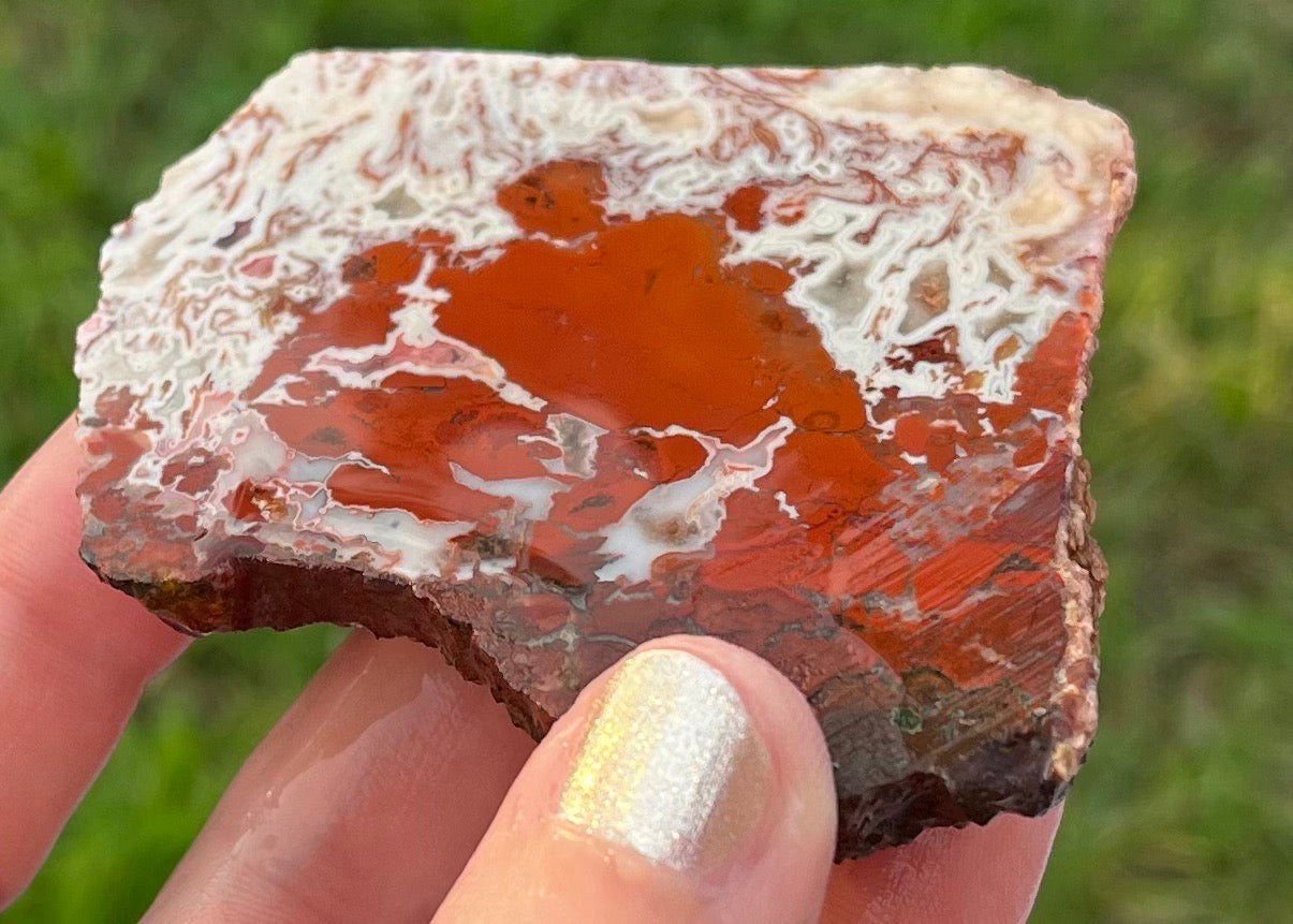 Morocco Apple Valley Lace Agate Lapidary Rock Slab - Lucky Calico Gem & Jewelry Co.