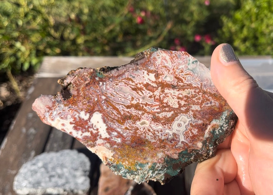 Moroccan Pseudomorph Agate Lapidary Rock Slab - Lucky Calico Gem & Jewelry Co.