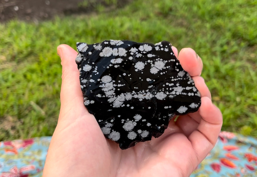 Utah Snowflake Obsidian Lapidary Rock Slab - Lucky Calico Gem & Jewelry Co.